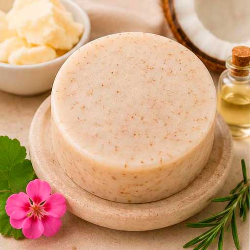 Jabon Reparador de Manteca de Babassu y Aceite de Coco